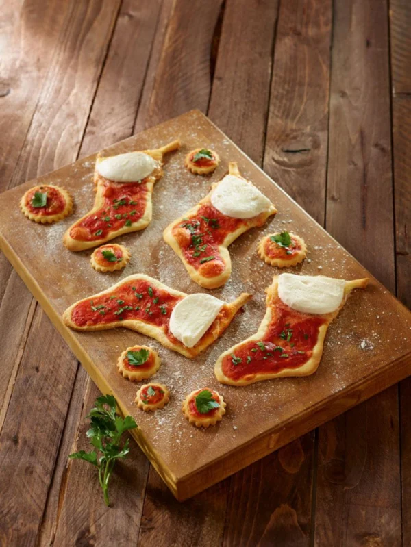 Mini-pizza bottes de Noël