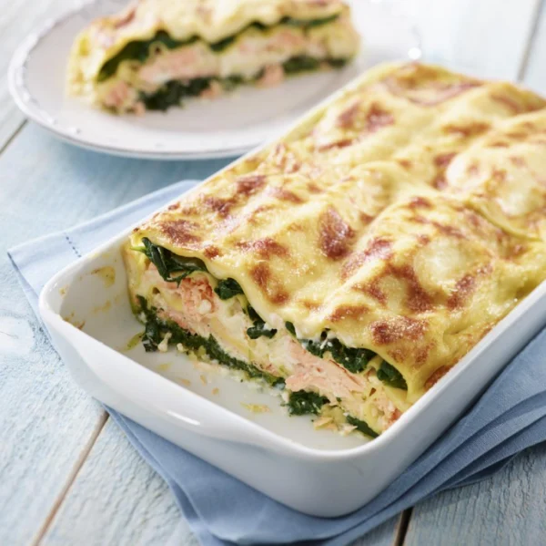 Lasagnes au saumon et aux épinards