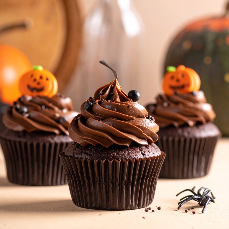 Cupcakes au chocolat spécial Halloween