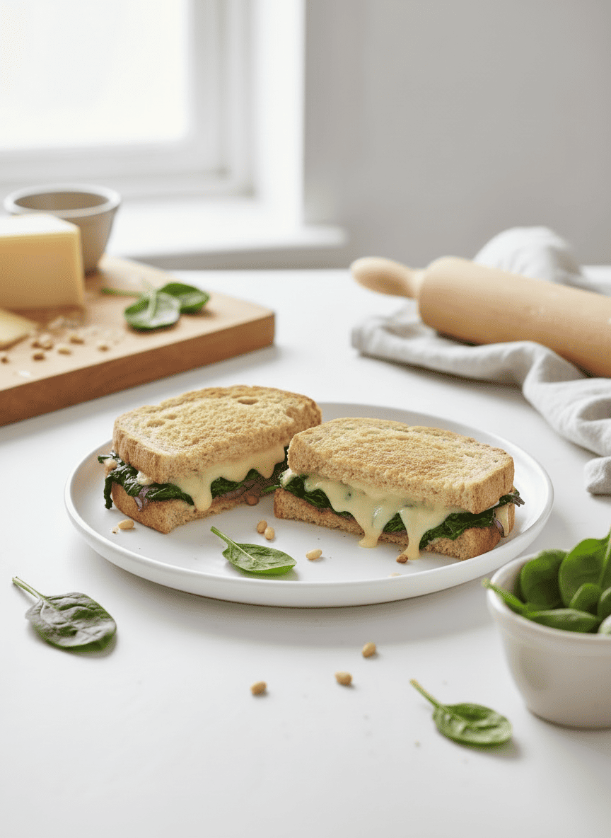 Croque-monsieur végétarien épinards et gouda
