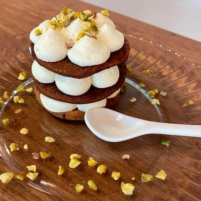 Tartelette étages au chocolat blanc