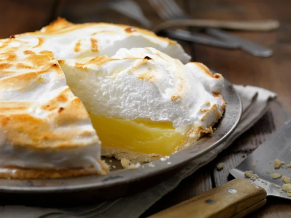 Tarte au citron meringuée, sans sucre blanc