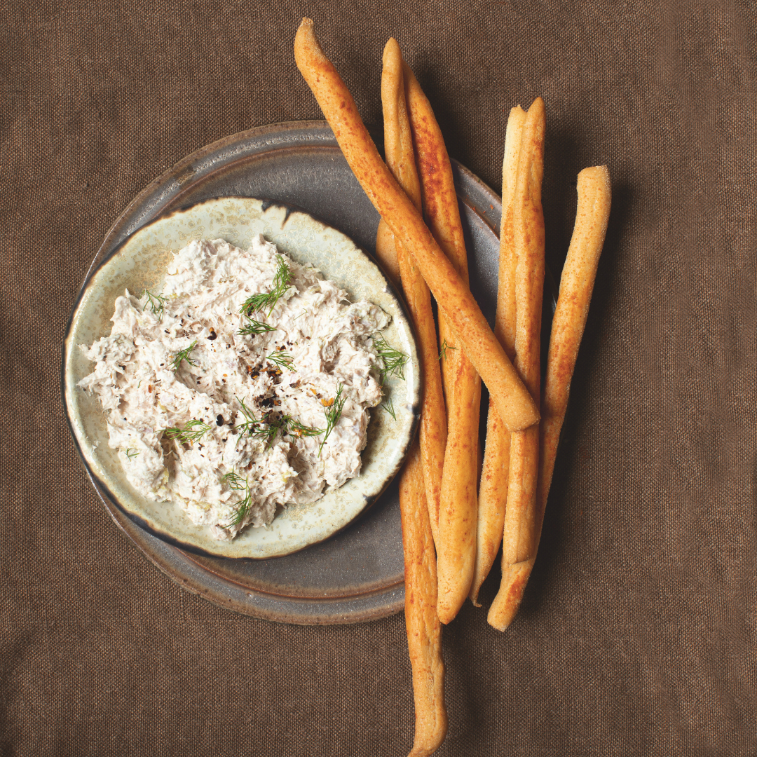 Gressins maison et rillettes de thon