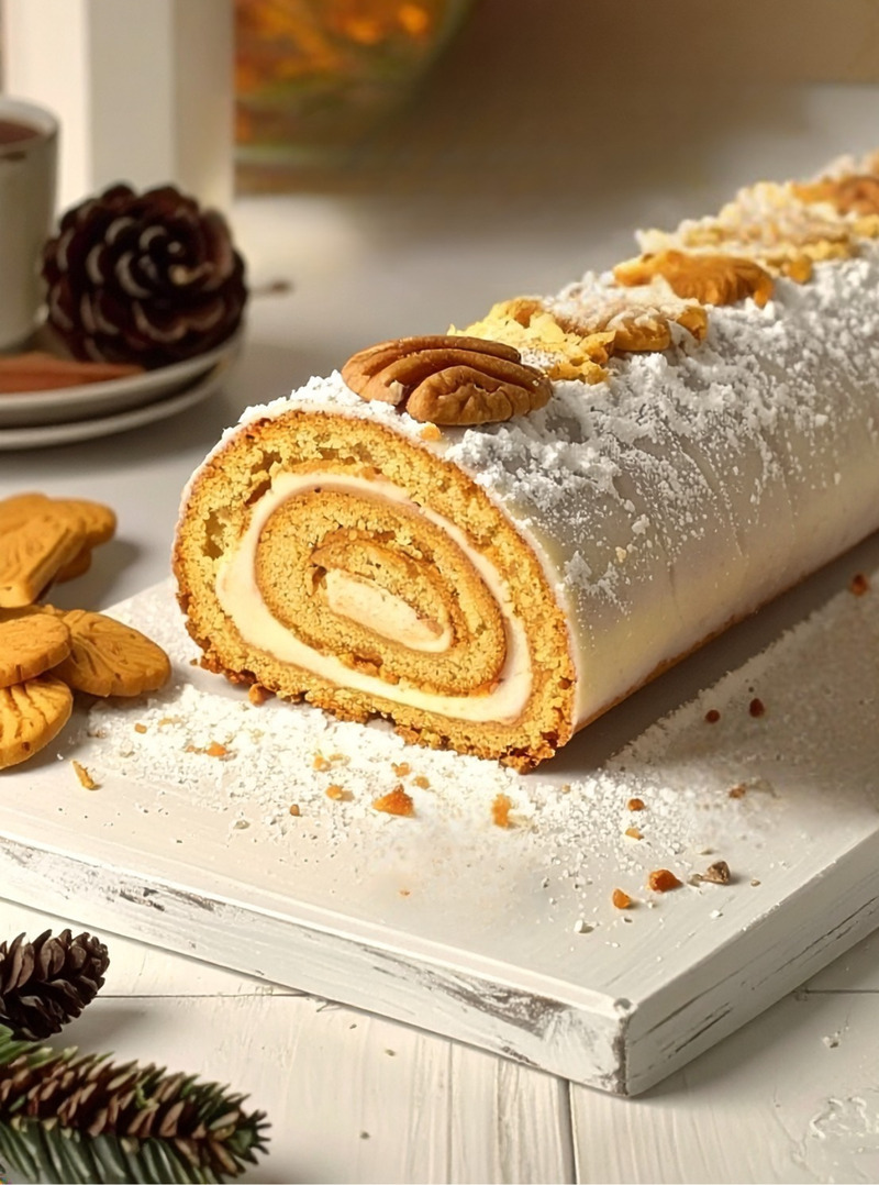 bûche de Noël au mascarpone et spéculoos façon grand-mère